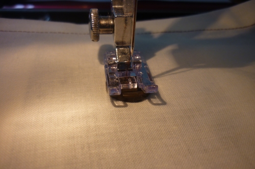 Machine sewing my first button!