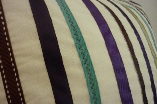 Close Up of Finished Ribbon Cushion